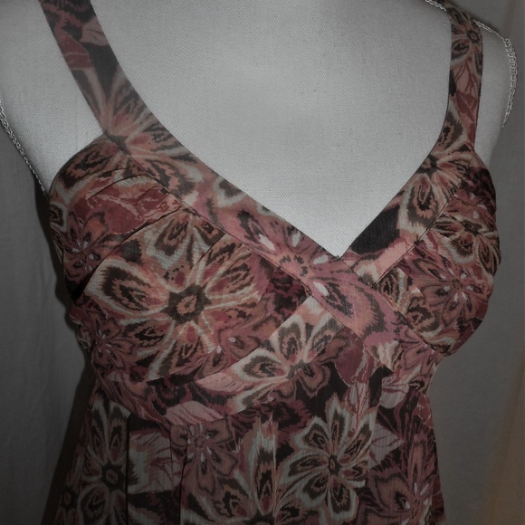 LOFT Floral Chiffon Babydoll Tank TOP 6P - Picture 2 of 4